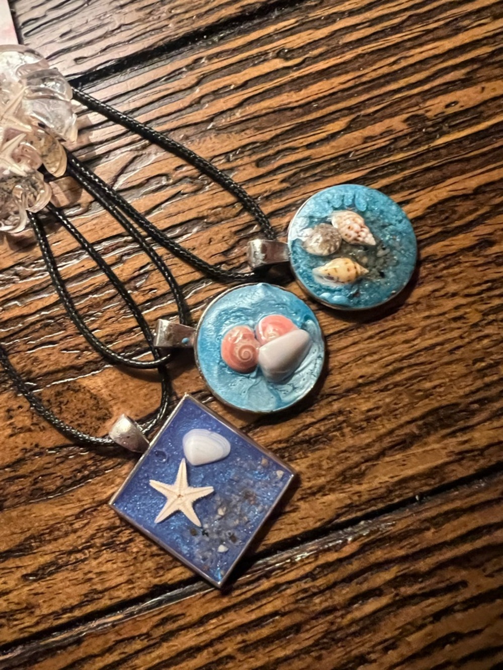 Handmade Blue Seashell Pendant Necklace - Beach-Inspired Women’s Jewelry